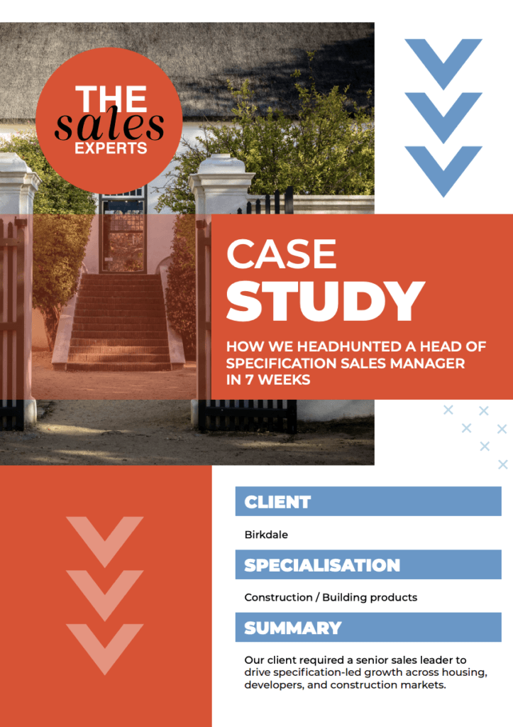 Head of Specification Sales Recruitment Case Study