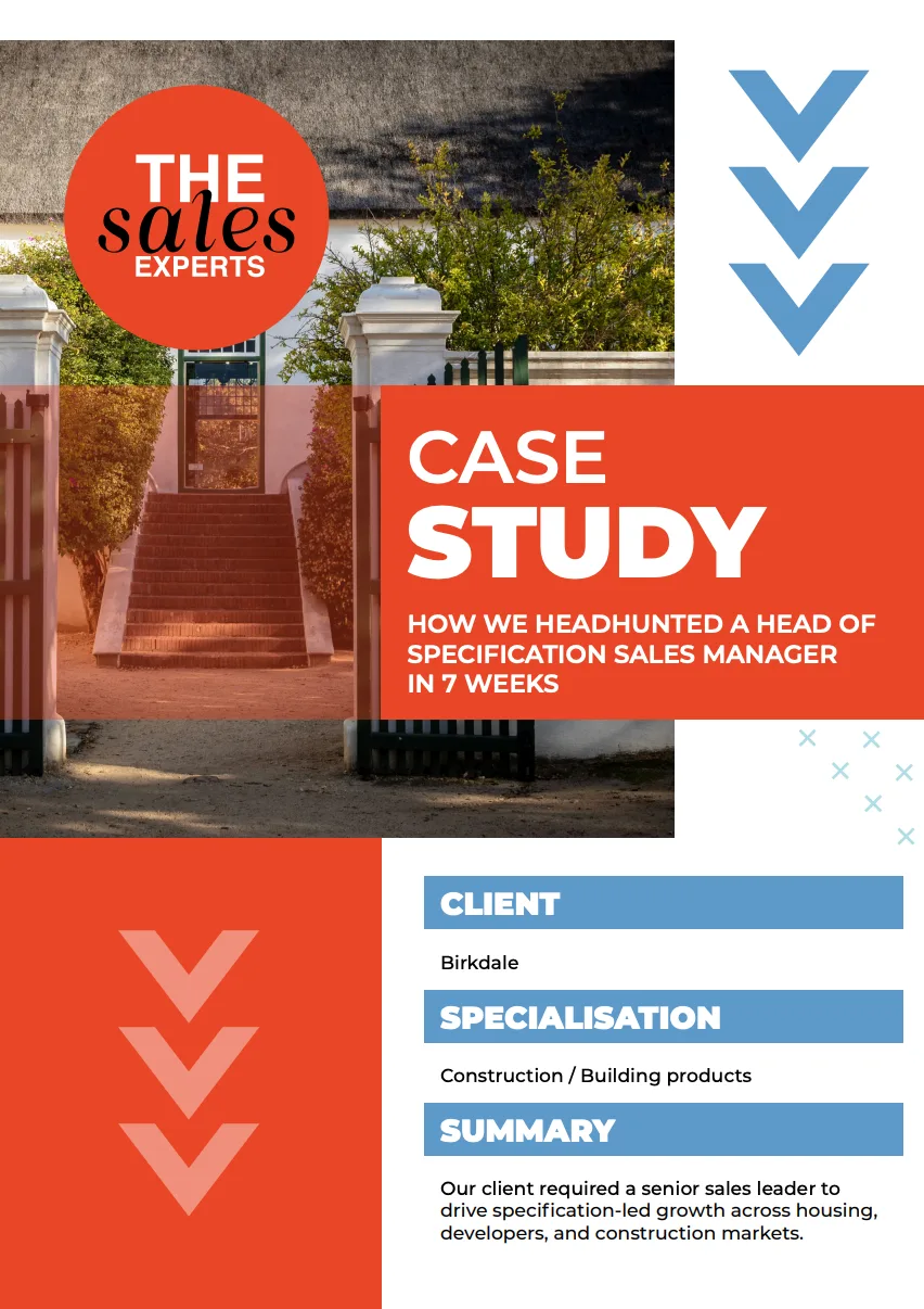 Head of Specification Sales Recruitment Case Study
