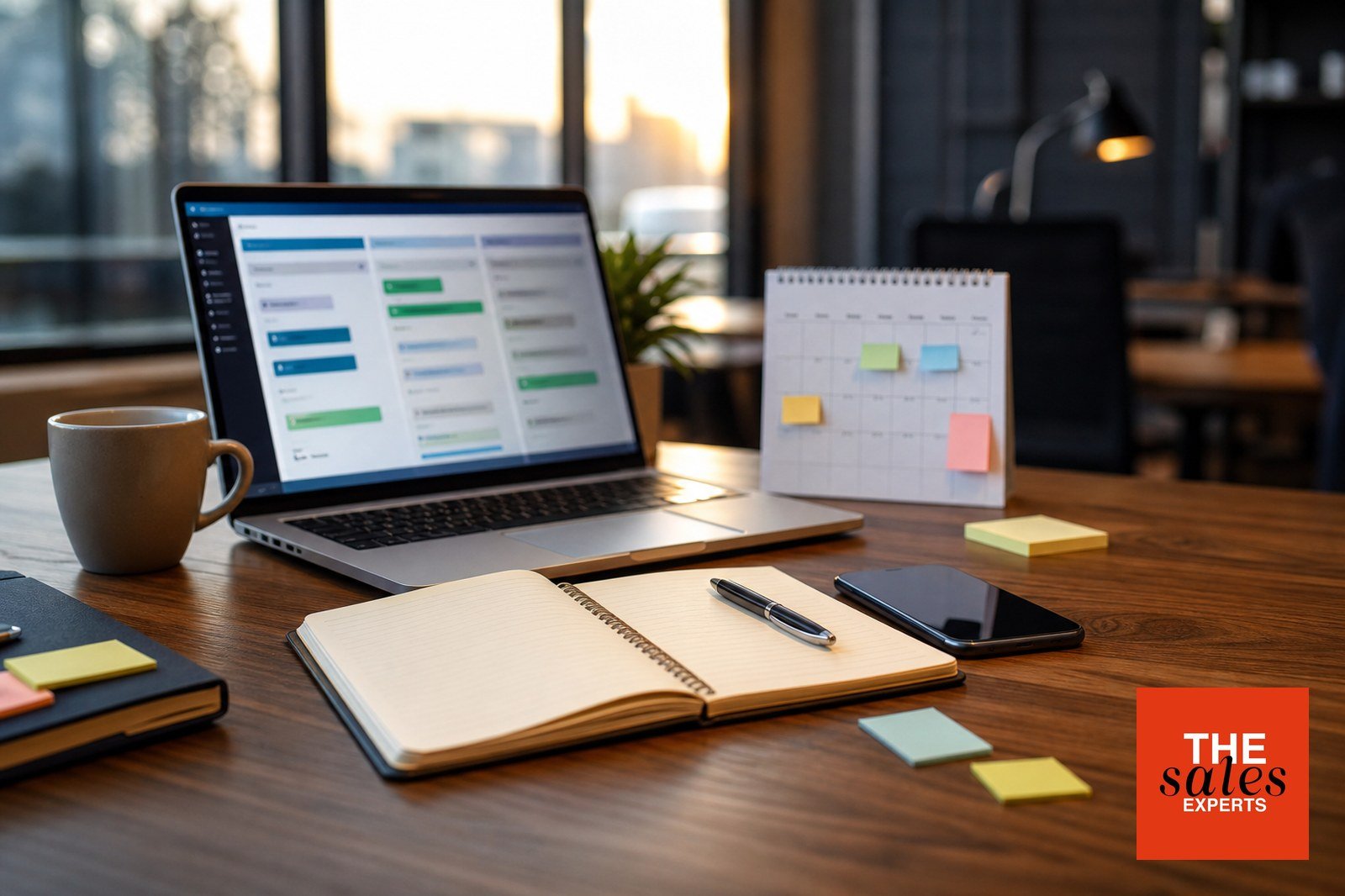 Workspace with CRM pipeline and follow-up notes for reviving cold sales deals